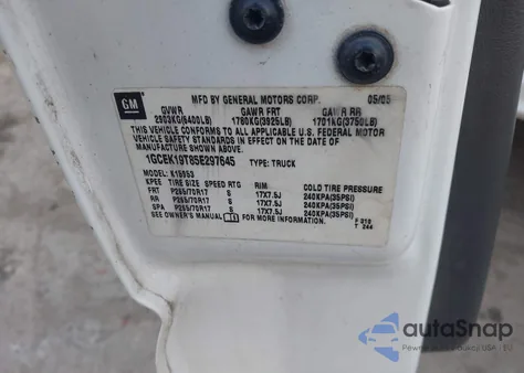 2005 Chevrolet Silverado 1500 Work Truck из США, поврежденный, VIN 1GCEK19T85E297645